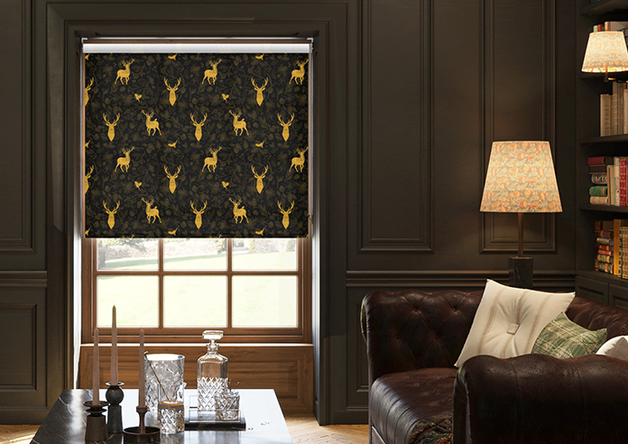 Highland Stags, Gold - Roller Blind - Image 3